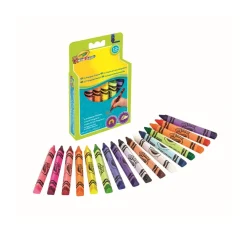16 Pastelli A Cera Triangolari & Lavabili Mini Kids Cancelleria E Accessori