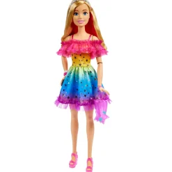 Bambola Alta 71 Cm Con Abito Arcobaleno E Accessori Moda Bambolotti