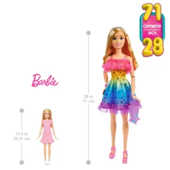 Bambola Alta 71 Cm Con Abito Arcobaleno E Accessori Moda Bambolotti