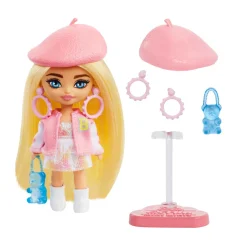Discount Extra Mini Minis, Bambola Bionda Con Basco E Giacca In Stile College, Borsetta A Forma Di Orsacchiotto Gommoso, Abiti E Accessori, Giocattolo Per Bambini, 3+ Anni, Hln48 Macchinine Bambini
