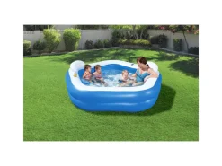 Sale Piscina Family Pentagono 213X206X69 Cm Con Due Sedute, Due Poggiatesta E Due Portabicchieri Piscine Da Giardino