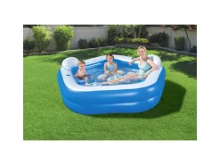 Sale Piscina Family Pentagono 213X206X69 Cm Con Due Sedute, Due Poggiatesta E Due Portabicchieri Piscine Da Giardino