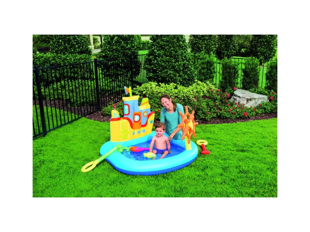 Clearance Play Center Nave 140X130X104 Cm Con Pesci E Accessori Gonfiabili Gonfiabili Per Bambini