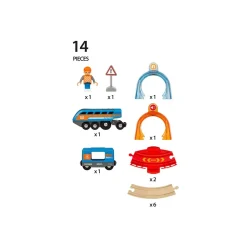 Sale Set Ferrovia Circolare Con Binari Con Tunnel Azione Smart Tech Sound, Set Da 14 Pezzi, Eta Consigliata +3 Costruzioni In Legno