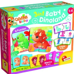 Outlet Carotina Baby Dinoland 3 In 1 Puzzle Per Bambini