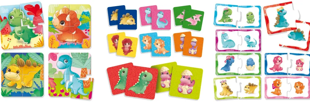 Outlet Carotina Baby Dinoland 3 In 1 Puzzle Per Bambini