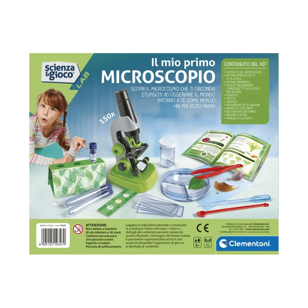 Clearance Clementoni 19347 Il Mio Primo Microscopio Vero Microscopio Portatile Giochi Scientifici