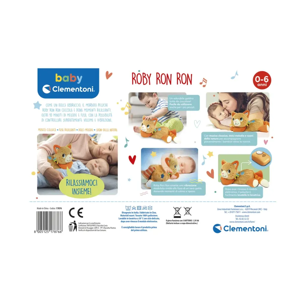 Discount Clementoni Roby Ron Ron, Peluche Interattivo Con Vibrazione, Melodie E Suoni Giochi Per Passeggino E Culla
