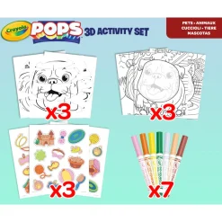 Pops 3D Activity Set Cuccioli 3 Soggetti Colora E Crea Disegni Tridimensionali Kit Artistici E Pittura
