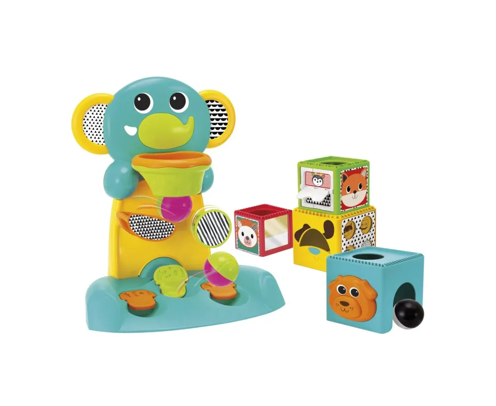 Discount Elefante Con Canestro E Cubi Impilabili Giochi Impilabili