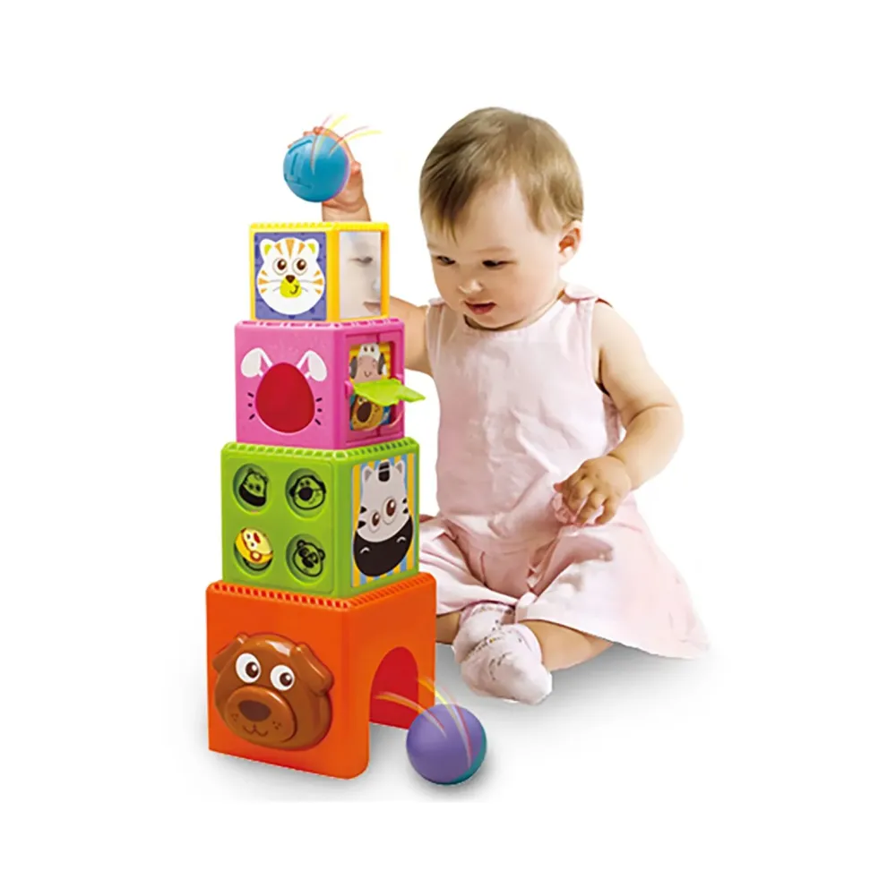 Discount Elefante Con Canestro E Cubi Impilabili Giochi Impilabili