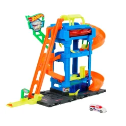 Autolavaggio Con Tunnel, Playset Con Pista E Tunnel Che Spruzza Acqua, Include 1 Veicolo Garage E Circuiti