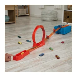 Box Track Builder Con 1 Veicolo Incluso, Confezione Modulabile Con E Accessori A Tema Fuoco Inclusi, Giocattolo Per Bambini, 4+ Anni, Hmc04 Macchinine Bambini