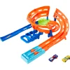 New Pista A Spirale, Playset Con Lanciatori, Salto Nel Vuoto E Zona Di Collisione, Include 2 Macchinine Garage E Circuiti