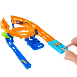 New Pista A Spirale, Playset Con Lanciatori, Salto Nel Vuoto E Zona Di Collisione, Include 2 Macchinine Garage E Circuiti