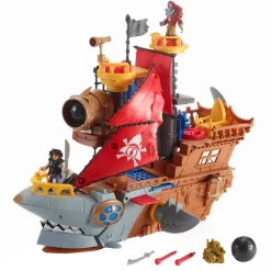 Hot Il Galeone Dei Pirati A Forma Di Squalo Con Mini Personaggi E Accessori Inclusi Mondi Immaginari