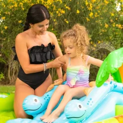 New Play Center Dinosauri Piscina Gonfiabile, Multicolore, 191X152X58 Cm Gonfiabili Per Bambini