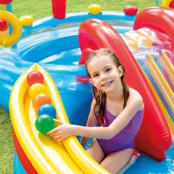 Sale Playground Arcobaleno Piscina Gonfiabile, Con Palline, Multicolore, 297X193X135 Cm Gonfiabili Per Bambini
