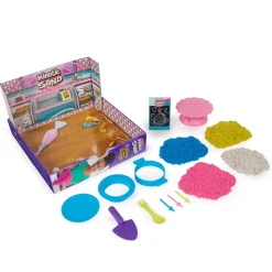 Discount Rainbow Cake Shoppe, 680 G Di Sabbia Da Gioco Gialla, Rosa, Blu E Bianca Profumata Alla Vaniglia, 10 Attrezzi Da Cucina E Accessori, Giocattoli Sensoriali Per Bambini Dai 5 Anni In Su Mosaici, Sabbia, Glitter
