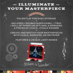 Sale Lavagnetta 3 In 1 Con Led, Gessetti E Pennarelli Kit Artistici E Pittura