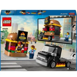 New 60404 Furgone Degli Hamburger Giocattolo, Veicolo Per Bambini 5+ Anni, Camion Food Truck Con Accessori E 2 Minifigure Mattoncini