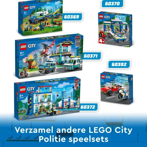 New 60370 Inseguimento Alla Stazione Di Polizia, Macchina E Moto Giocattolo, Minifigure E Cane, Giochi Per Bambini 4+ Mattoncini