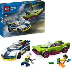 New 60415 Inseguimento Della Macchina Da Corsa, 2 Modellini Di Auto Della Polizia, Giocattolo Per Bambini Di 6+ Anni Mattoncini