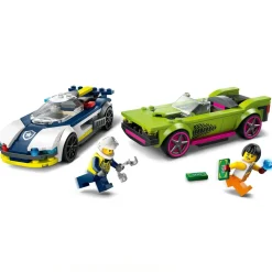New 60415 Inseguimento Della Macchina Da Corsa, 2 Modellini Di Auto Della Polizia, Giocattolo Per Bambini Di 6+ Anni Mattoncini