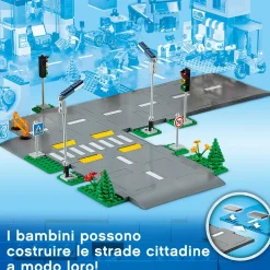 Discount City 60304 Piattaforme Stradali, Set Basi Con Lampioni Fosforescenti, Semafori Giocattolo, Cartelli E Segnaletica, Toys Center Mattoncini