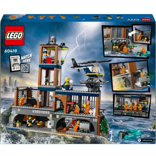 Best 60419 Prigione Sull'Isola Della Polizia, Giocattolo Ricco Di Funzioni Con Elicottero, Barca, Gommone E 7 Minifigure Mattoncini