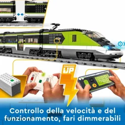 Sale City 60337 Treno Passeggeri Espresso, Con Locomotiva Giocattolo Telecomandata Con Luci E Binari, Giochi Per Bambini Mattoncini