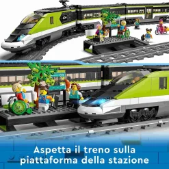 Sale City 60337 Treno Passeggeri Espresso, Con Locomotiva Giocattolo Telecomandata Con Luci E Binari, Giochi Per Bambini Mattoncini