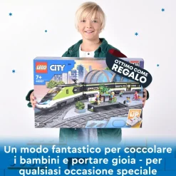 Sale City 60337 Treno Passeggeri Espresso, Con Locomotiva Giocattolo Telecomandata Con Luci E Binari, Giochi Per Bambini Mattoncini