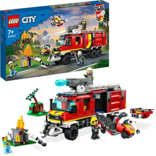 Sale Fire 60374 Autopompa Dei Vigili Del Fuoco, Unita Di Comando Pompieri, Camion Giocattolo E Droni, Giochi Per Bambini Mattoncini