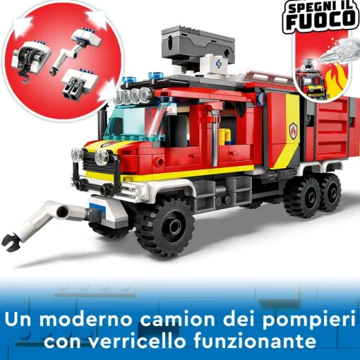 Sale Fire 60374 Autopompa Dei Vigili Del Fuoco, Unita Di Comando Pompieri, Camion Giocattolo E Droni, Giochi Per Bambini Mattoncini