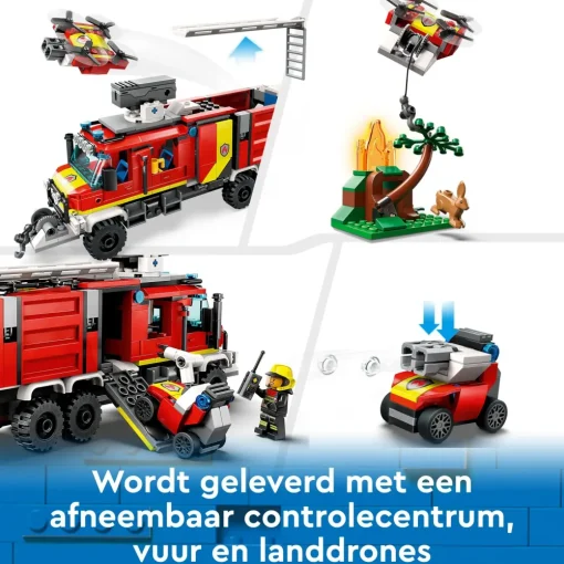 Sale Fire 60374 Autopompa Dei Vigili Del Fuoco, Unita Di Comando Pompieri, Camion Giocattolo E Droni, Giochi Per Bambini Mattoncini