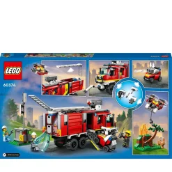 Sale Fire 60374 Autopompa Dei Vigili Del Fuoco, Unita Di Comando Pompieri, Camion Giocattolo E Droni, Giochi Per Bambini Mattoncini