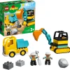 Outlet Duplo Town 10931 Camion E Scavatrice Cingolata, Scavatore Giocattolo, Sviluppo Delle Abilita Motorie, Giochi Per Bambini Mattoncini