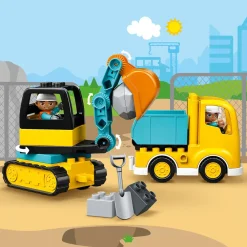 Outlet Duplo Town 10931 Camion E Scavatrice Cingolata, Scavatore Giocattolo, Sviluppo Delle Abilita Motorie, Giochi Per Bambini Mattoncini