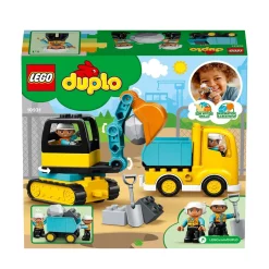 Outlet Duplo Town 10931 Camion E Scavatrice Cingolata, Scavatore Giocattolo, Sviluppo Delle Abilita Motorie, Giochi Per Bambini Mattoncini