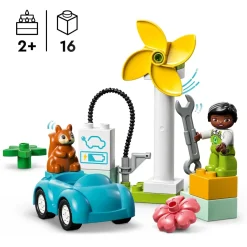 Discount Town 10985 Turbina Eolica E Auto Elettrica, Macchina Giocattolo, Giochi Educativi Per Bambini, Set Vita Sostenibile Mattoncini