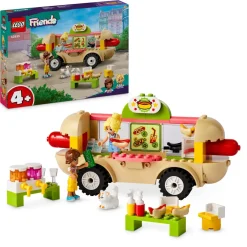 Outlet 42633 Food Truck Hot-Dog, Giochi Per Bambini 4+, Piccolo Camion Giocattolo Con Cucina, 2 Mini Bamboline E Gatto Mattoncini