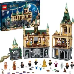 New Harry Potter La Camera Dei Segreti Di Hogwarts, Set Castello Con Sala Grande E Minifigure D'Oro Del 20° Anniversario, 76389 Mattoncini