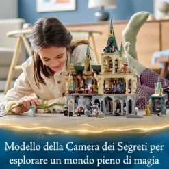 New Harry Potter La Camera Dei Segreti Di Hogwarts, Set Castello Con Sala Grande E Minifigure D'Oro Del 20° Anniversario, 76389 Mattoncini