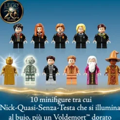 New Harry Potter La Camera Dei Segreti Di Hogwarts, Set Castello Con Sala Grande E Minifigure D'Oro Del 20° Anniversario, 76389 Mattoncini