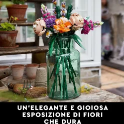 Clearance Icons 10280 Bouquet Di Fiori, Piante Artificiali, Costruzione In Mattoncini, Decorazioni Casa, Hobby Creativi Per Adulti Mattoncini
