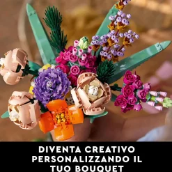 Clearance Icons 10280 Bouquet Di Fiori, Piante Artificiali, Costruzione In Mattoncini, Decorazioni Casa, Hobby Creativi Per Adulti Mattoncini