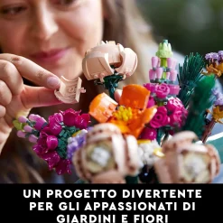 Clearance Icons 10280 Bouquet Di Fiori, Piante Artificiali, Costruzione In Mattoncini, Decorazioni Casa, Hobby Creativi Per Adulti Mattoncini