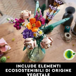 Clearance Icons 10280 Bouquet Di Fiori, Piante Artificiali, Costruzione In Mattoncini, Decorazioni Casa, Hobby Creativi Per Adulti Mattoncini