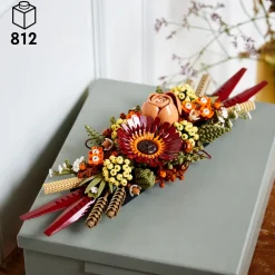 Clearance Icons 10314 Centrotavola Di Fiori Secchi Finti, Botanical Collection Fai Da Te Per Adulti Con Rosa E Gerbera Artificiali Mattoncini